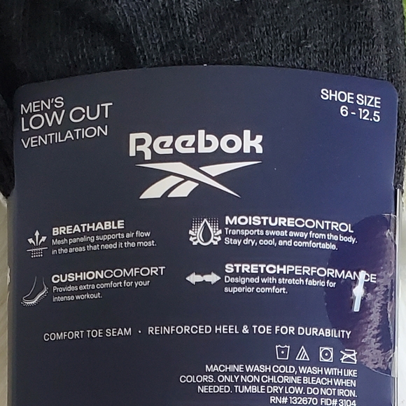 Reebok Men's Low Cut Socks 6 Pack - Picture 4 of 6
